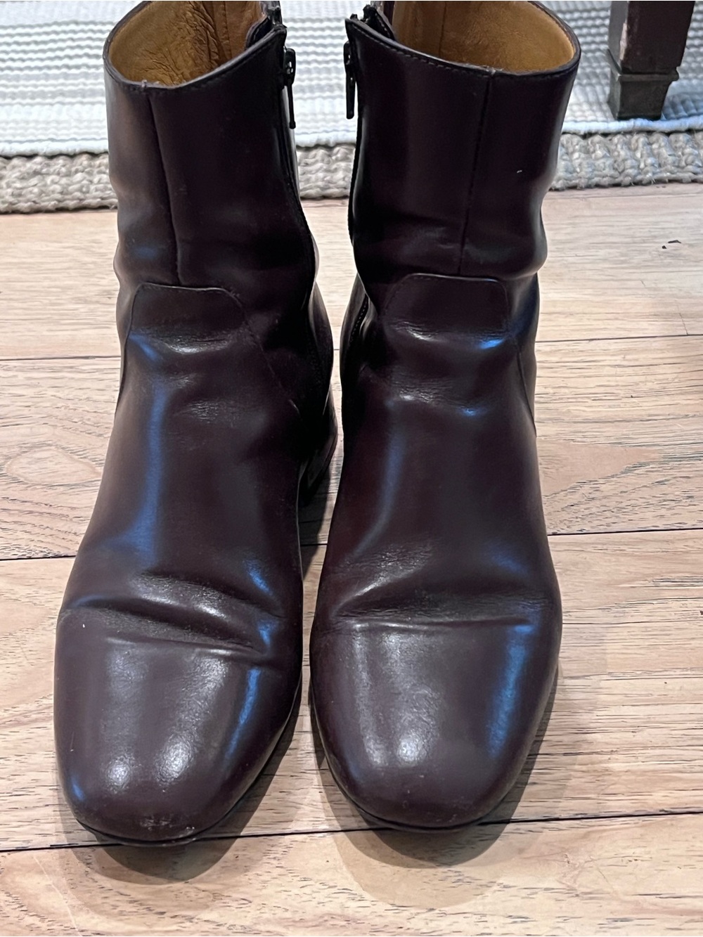 Sezane Brown Leather Ankle Boots, with Side Zip - Picture 5 of 5